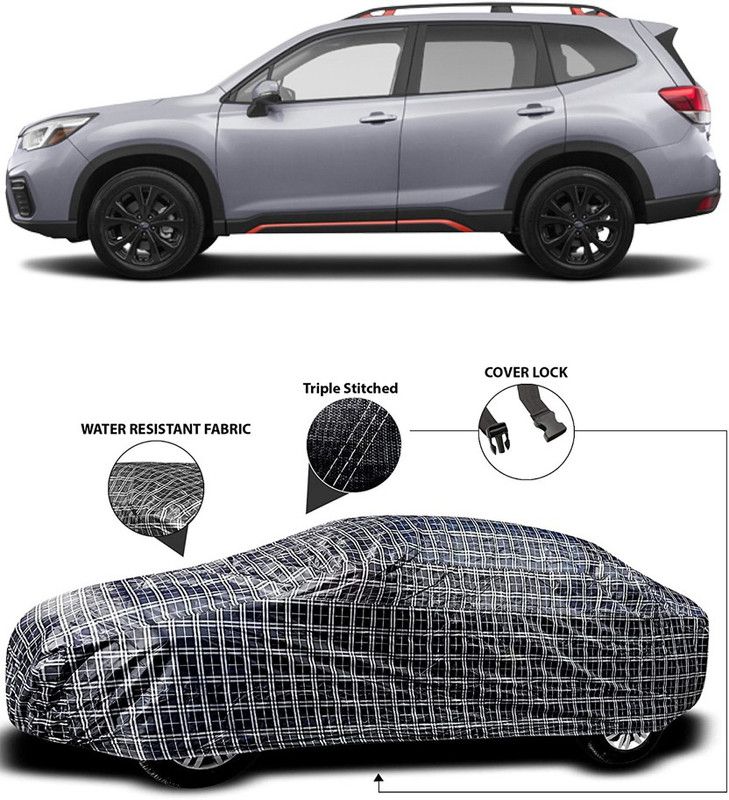 MoTRoX Car Cover For Subaru Forester (With Mirror Pockets)  (White, Black)
