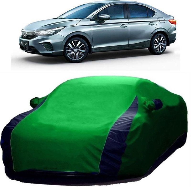 Genipap Car Cover For Honda New City (With Mirror Pockets)  (Green)