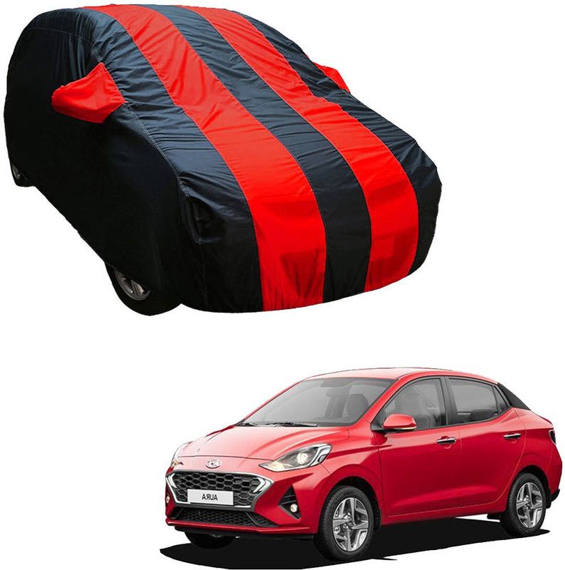 SS Zeeber Car Cover For Hyundai Aura S AMT Petrol (With Mirror Pockets)  (Blue, Red, For 2020 Models)