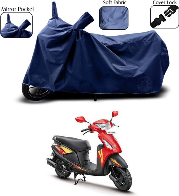 SEBOMGO Waterproof Two Wheeler Cover for Hero  (Pleasure, Blue)