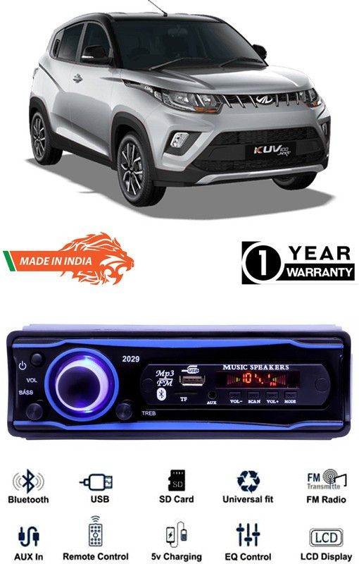 Genipap Blue 2029 USB/AUX/SD/BLUETOOTH/FM/MP3 BOOM MASTER STANDARD- GP268 Car Stereo  (Single Din)