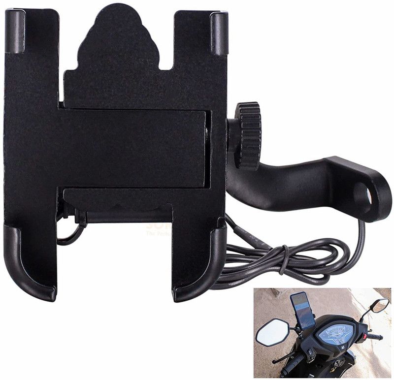 Rhytech C2 bike mobile holder with charger waterproof mobile Holder for Navigation Bike Mobile Holder  (Black)