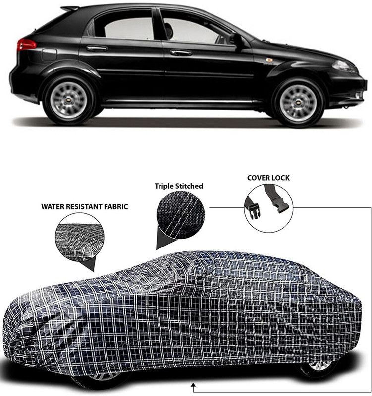 ARN Car Cover For Chevrolet Optra SRV (With Mirror Pockets)  (White, Black)