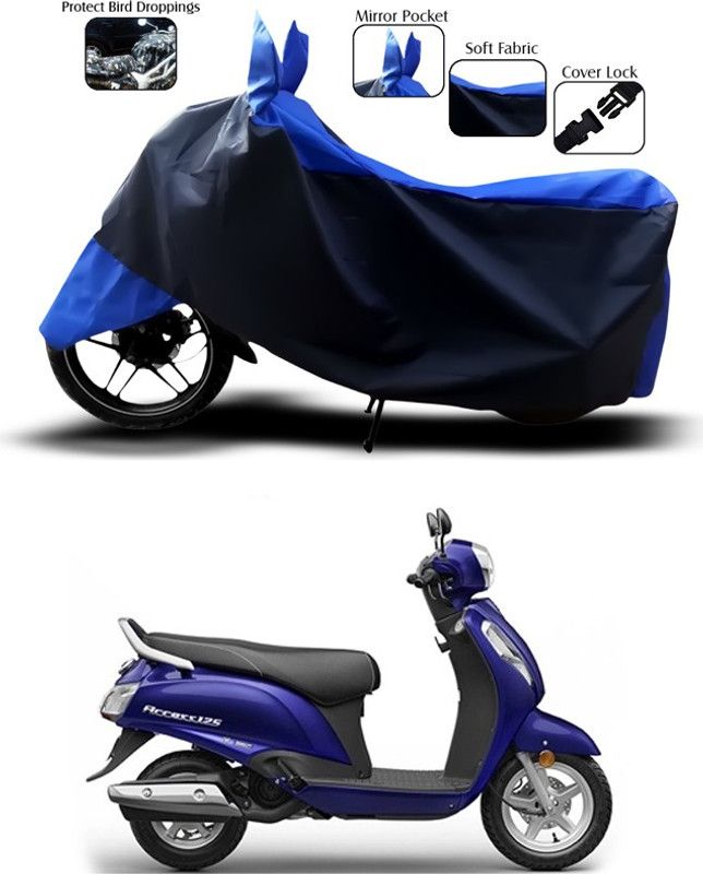Rhtdmm Waterproof Two Wheeler Cover for Suzuki  (Blue)