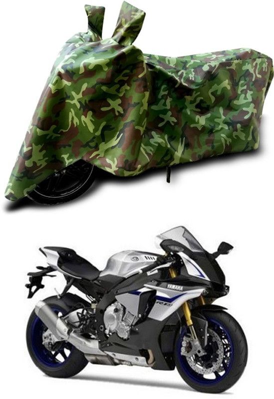 SEBONGO Two Wheeler Cover for Yamaha  (Green, Multicolor)
