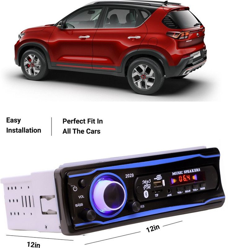 EverLand Blue Stereo-999 BLUETOOTH/USB/SD/AUX/FM/MP3 (BLUE & Black)-0-237 Car Stereo  (Single Din)
