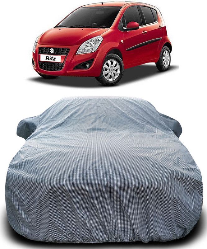 CoNNexXxionS Car Cover For Maruti Suzuki Ritz (With Mirror Pockets)  (Black, White)