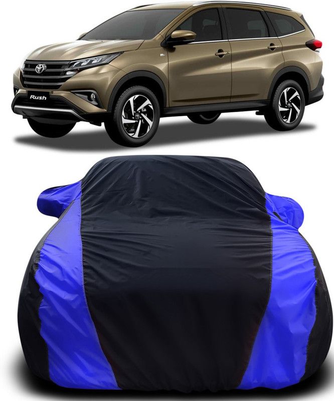 Genipap Car Cover For Toyota Rush (With Mirror Pockets)  (Black, Blue)