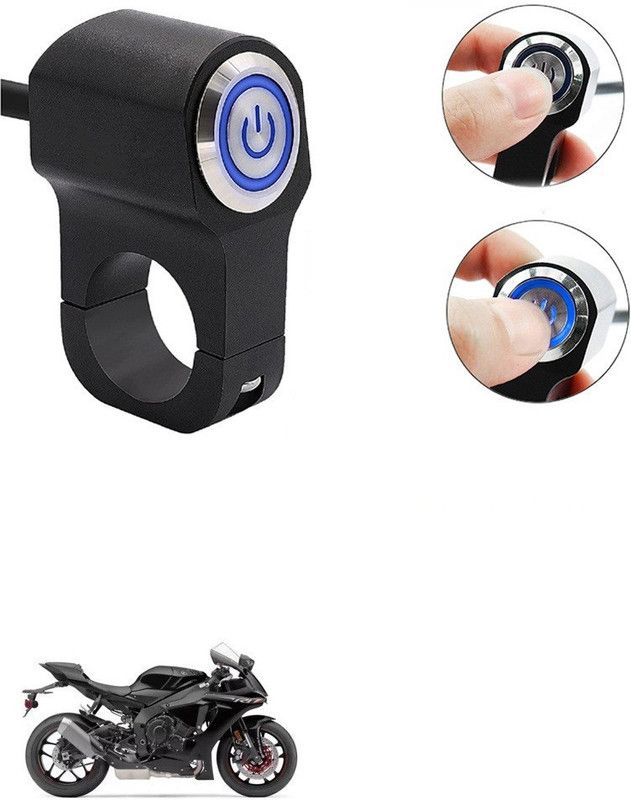 Qiisx CNC On/Off Motorcycle Handlebar Fitting With Light For Yamaha YZF R1 Handle Bar Grip For Yamaha Universal For Bike  (Pack of 1)