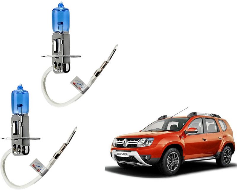 WolkomHome Car H3 halogen headlight Fog lamp bulb 12V - 100W 5000K Cool Blue Ultimate White for Renault Duster T2 Headlight Car Halogen for Renault (12 V, 100 W)  (Duster, Pack of 2)