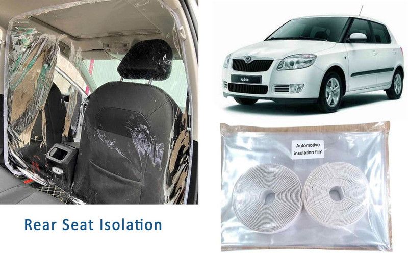 Auto Kite RS2T50 - High Quality Isolation Curtain & Protective Transparent PVC Car Safe Protector Rear Side Divider Film Car Curtain