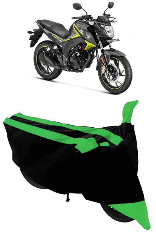 ABORDABLE Two Wheeler Cover for Honda  (CB Hornet 160, Green, Black)