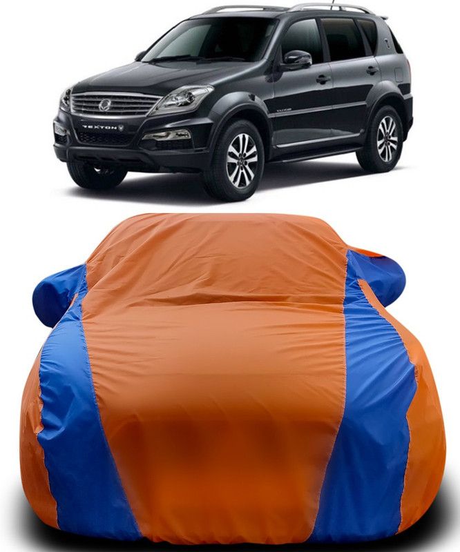 MoTRoX Car Cover For SsangYong Rexton (With Mirror Pockets)  (Orange, Blue)
