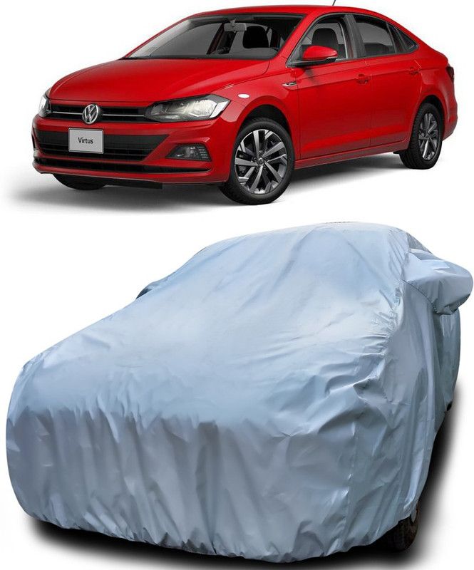 AutoBurn Car Cover For Volkswagen Virtus (With Mirror Pockets)  (Silver)