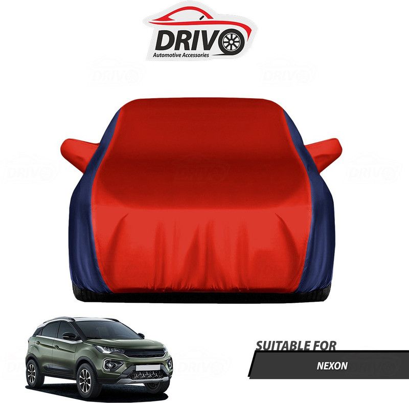 Drivo Car Cover For Tata Nexon (With Mirror Pockets)  (Blue, Red)