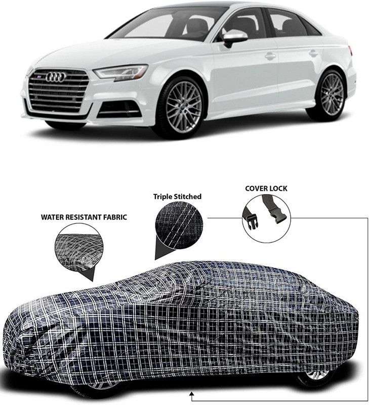 ARN Car Cover For Audi S3 (With Mirror Pockets)  (White, Black)
