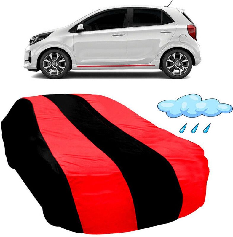 AutoTiger Car Cover For Kia Picanto (With Mirror Pockets)  (Red, Black)