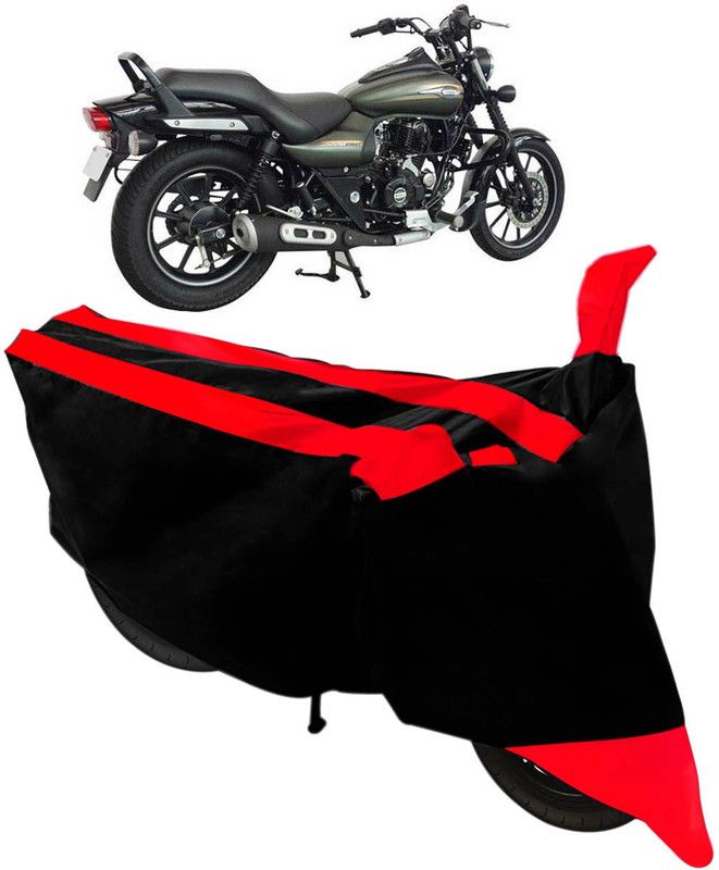SHOOLIN Two Wheeler Cover for Bajaj  (Avenger 220 Street, Black, Red)