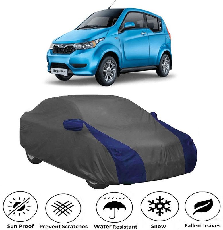 AUTOGARH Car Cover For Mahindra e20 (With Mirror Pockets)  (Grey, Blue)