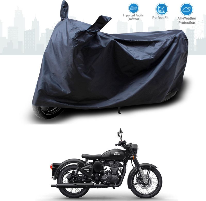 GOSHIV-car and bike accessories Two Wheeler Cover for Royal Enfield  (Bullet 350 Twinspark, Black)