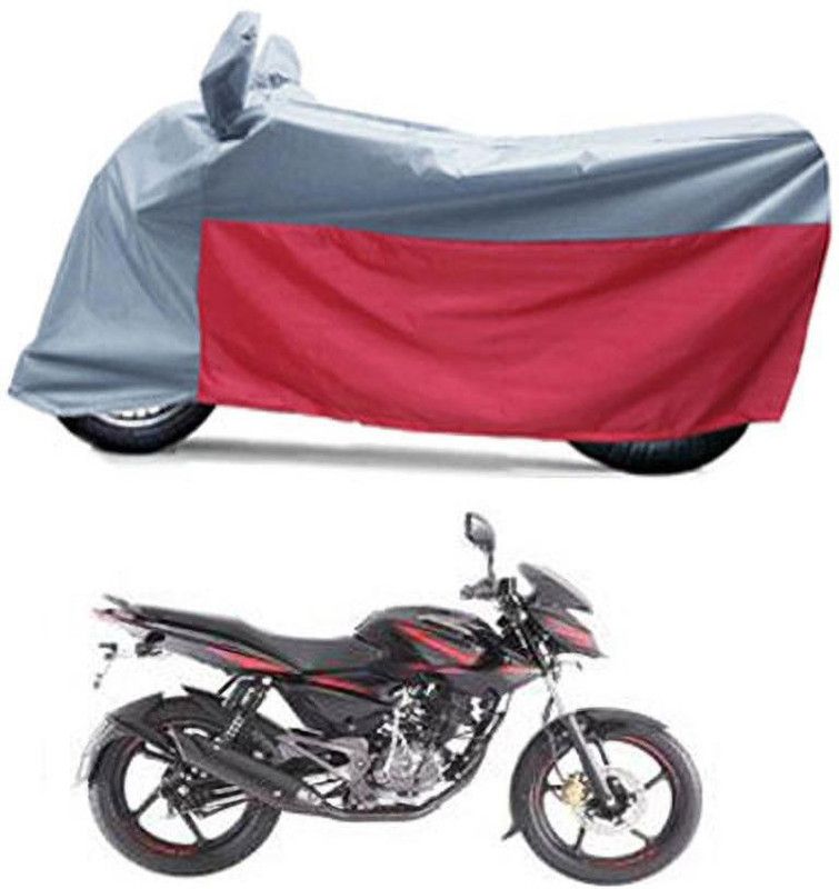 BikenWear Waterproof Two Wheeler Cover for Bajaj  (Pulsar 135 LS DTS-i, Grey, Red)