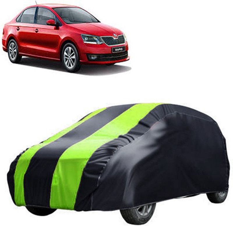 QualityBeast Car Cover For Skoda New Rapid (Without Mirror Pockets)  (Yellow, Black)