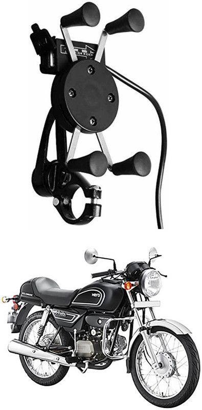 Enfield Works X-Grip Mobile Holder With USB Charger For Bike EW-2683 Bike Mobile Holder  (Black)