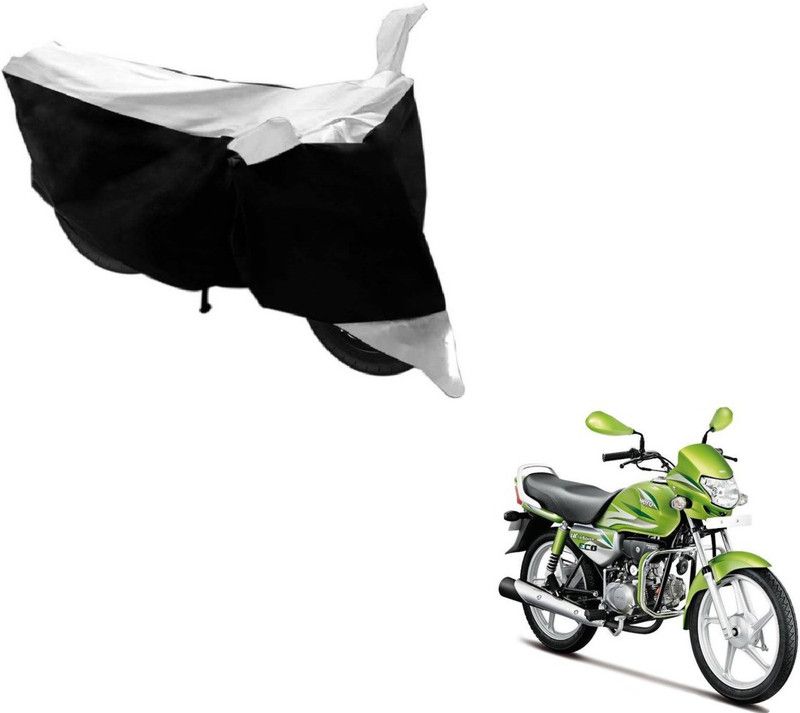 MOCKHE Two Wheeler Cover for Hero  (HF Deluxe, Black, Silver)
