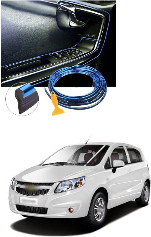 PECUNIA Car Interior Trim Strips-16.4ft/5M Universal Car Gap Fillers Automobile Moulding Line Decorative Accessories DIY Flexible Strip Garnish Accessory with Installing Tool (blue)e44 Car Beading Roll For Bumper, Trunk  (5 m)
