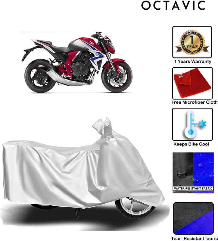 octavic Waterproof Two Wheeler Cover for Honda  (CB 1000R, Silver)