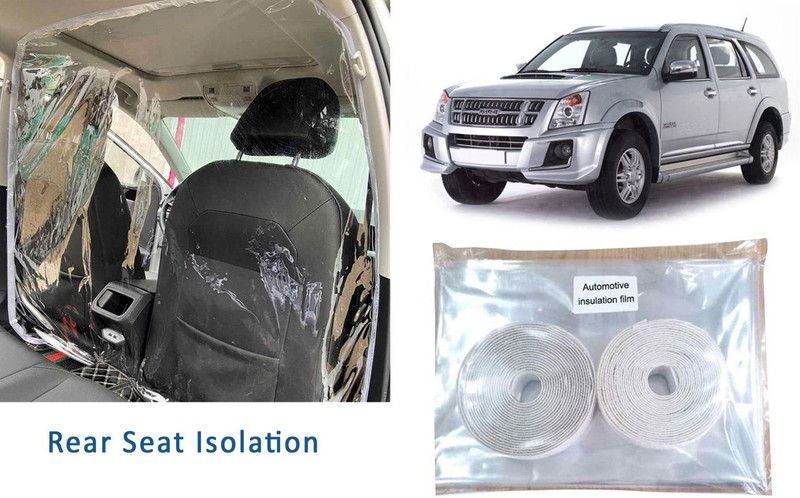 Auto Kite RS2T242 - High Quality Isolation Curtain & Protective Transparent PVC Car Safe Protector Rear Side Divider Film Car Curtain