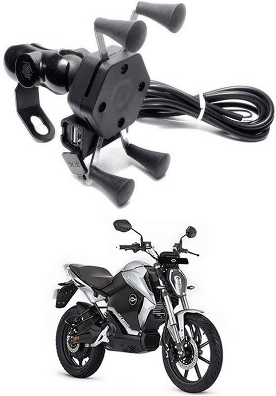 Enfield Works X-Grip Mobile Holder With USB Charger For Bike EW-3418 Bike Mobile Holder  (Black)