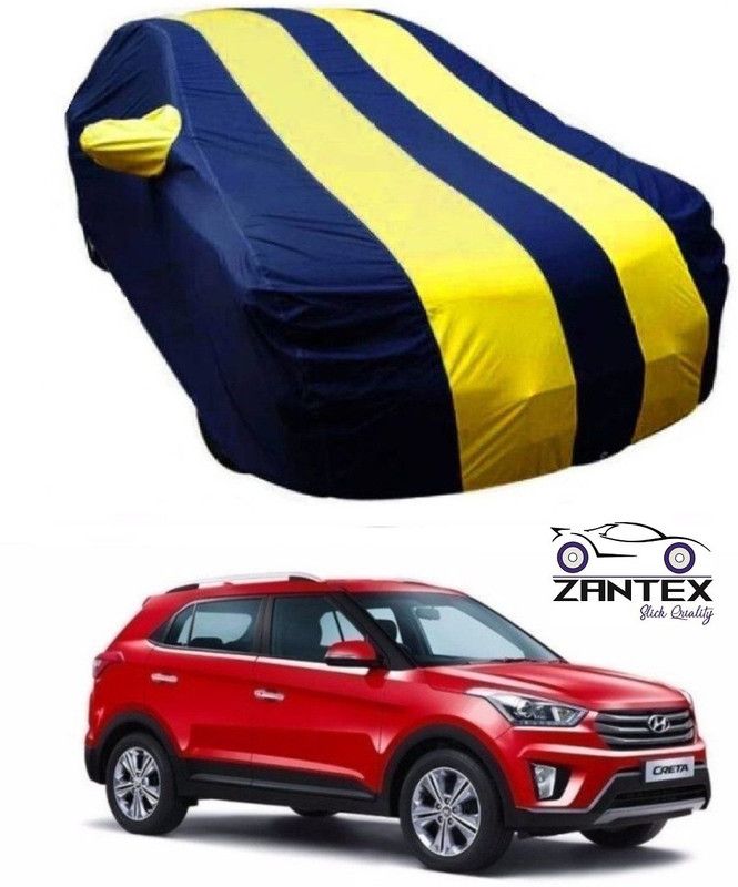 ZANTEX Car Cover For Hyundai Creta (With Mirror Pockets)  (Blue, Yellow)