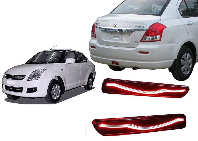 Auto Kite CTF12 Premium Quality Car Led Rear Bumper Drl Brake Light Cat Eye Reflector Car Reflector Light  (Red, Yellow)