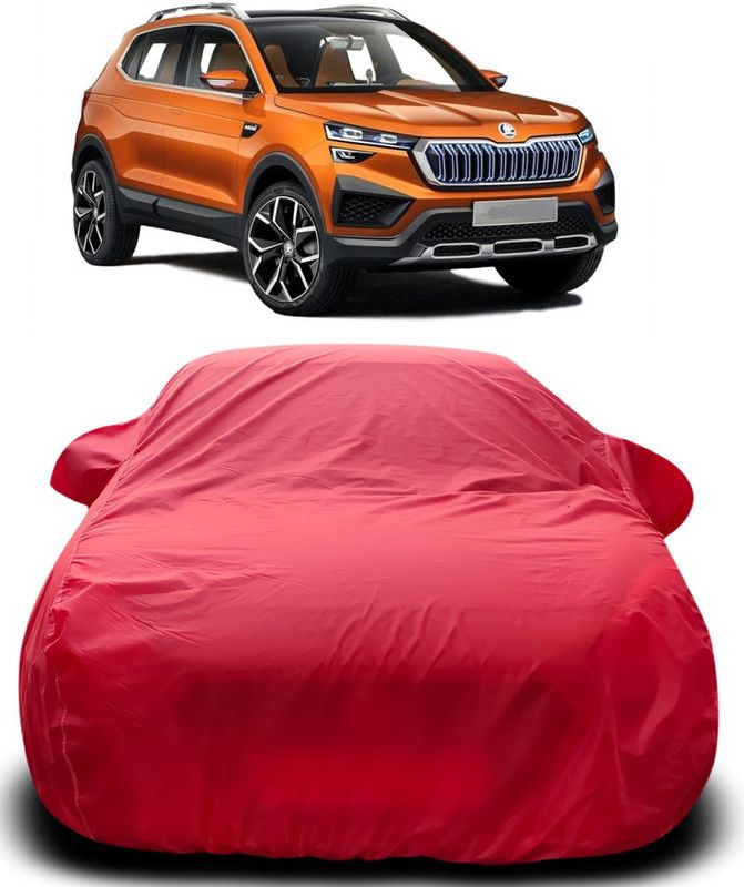 AutoBurn Car Cover For Skoda vision (With Mirror Pockets)  (Red)
