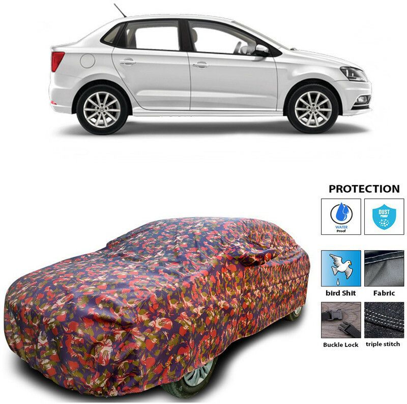 Ascension Car Cover For Volkswagen Ameo (With Mirror Pockets)  (Multicolor)