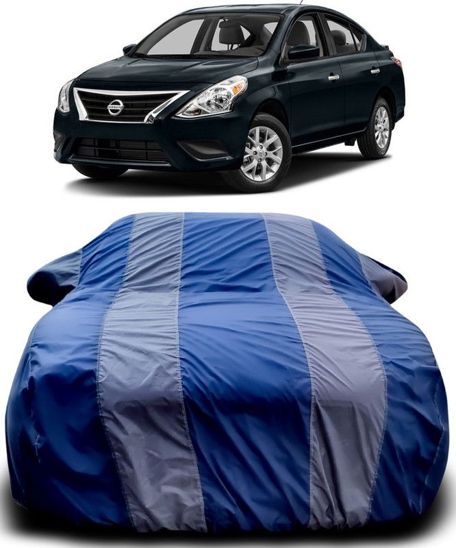 ARN Car Cover For Nissan Versa (With Mirror Pockets)  (Blue, Grey)