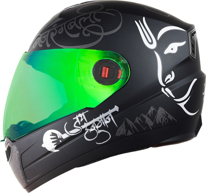 Steelbird SBA-1 with Night vision Gold visor Motorbike Helmet  (Black)