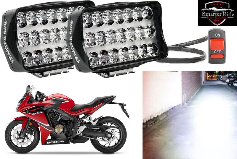 SMARTER RIDE Waterproof 21 SMD LED Fog Light with Switch for HONDA CBR 1000RR Headlight Motorbike LED for Honda (12 V, 35 W)  (CBR 650F, Pack of 3)