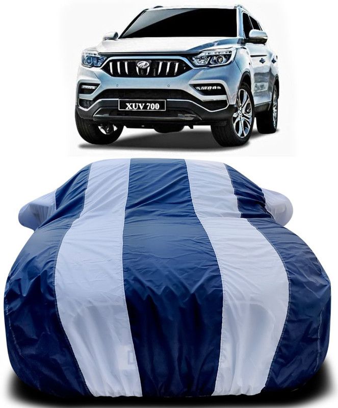 MoTRoX Car Cover For Mahindra XUV 700 (With Mirror Pockets)  (Blue, White)
