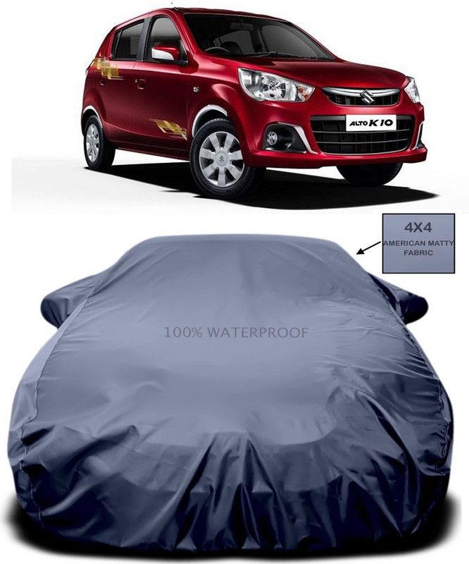 Genipap Car Cover For Maruti Suzuki Alto K10 (With Mirror Pockets)  (Grey)