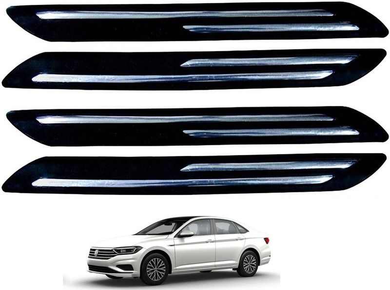 KOZDIKO Stainless Steel Car Bumper Guard  (Black, Silver, Pack of 4, Volkswagen, Jetta)