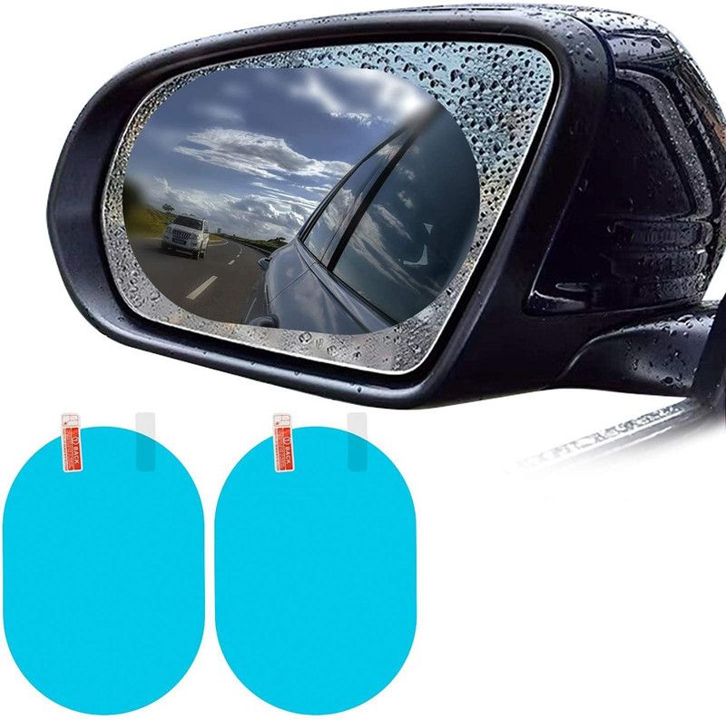 shopello ovel shep Mirror Waterproof Anti-Fog Film - Car Mirror Rain Blocker  (Blue)