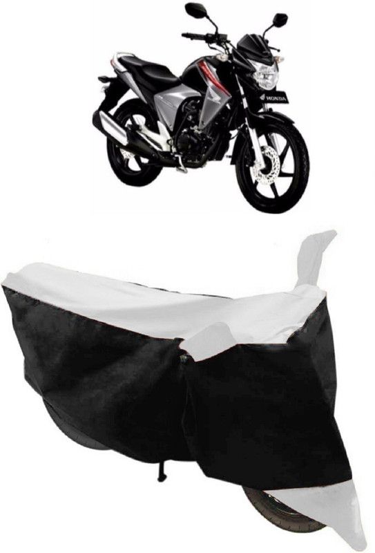 SHIVRAT Two Wheeler Cover for Honda  (Unicorn Dazzler, White, Black)
