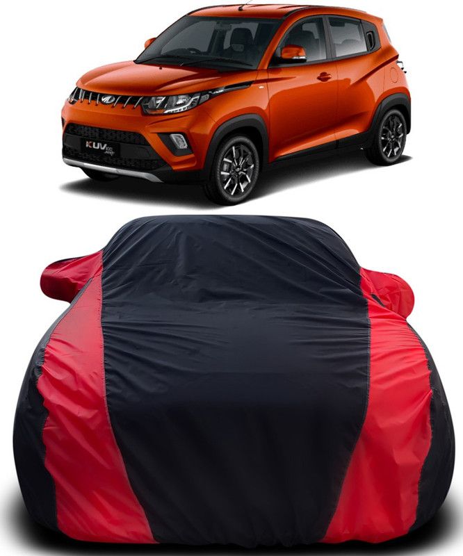 Dvis Car Cover For Mahindra E-KUV100 (With Mirror Pockets)  (Black, Red)