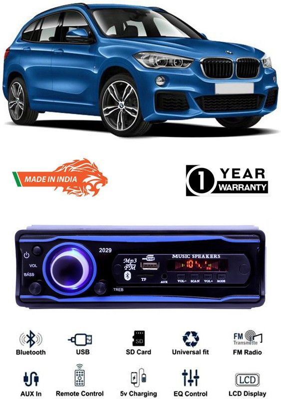 AutoTiger Blue 2029 USB/AUX/SD/BLUETOOTH/FM/MP3 BOOM MASTER STANDARD-AT69 Car Stereo  (Single Din)