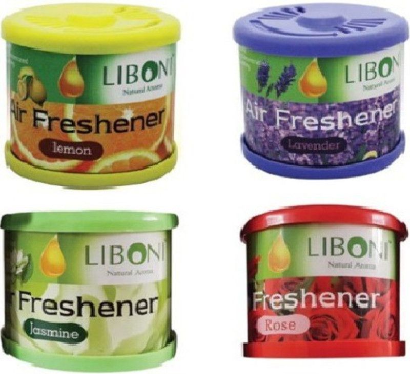 Liboni Rose, Lavender, Jasmine, Lemon Car Freshener  (4 x 100 g)
