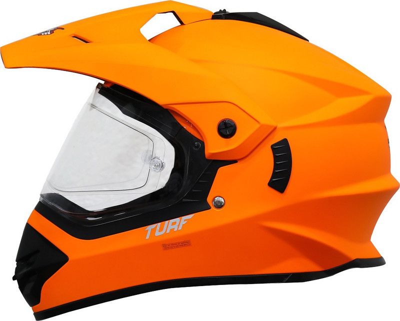 Steelbird Off Road TURF Motocross Helmet in Matt Fluo Orange Motorbike Helmet  (Matt Fluo Orange with Anti-Fog Clear Visor)