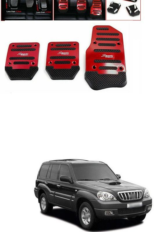 PRTEK CAR 3pcs Nonslip Car Pedal Pads Auto Sports Gas Fuel Petrol Clutch Brake Pad Cover Foot Pedals Rest Plate Kits For MT(Manual Transmission) A94 Car Pedal