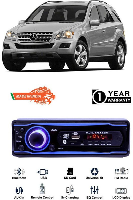 Purpleheart Blue 2029 USB/AUX/SD/BLUETOOTH/FM/MP3 BOOM MASTER STANDARD-PP402 Car Stereo  (Single Din)